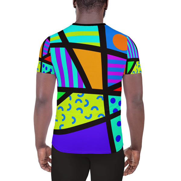 All-Over Print Men's Athletic T-shirt | Memphis Geometric