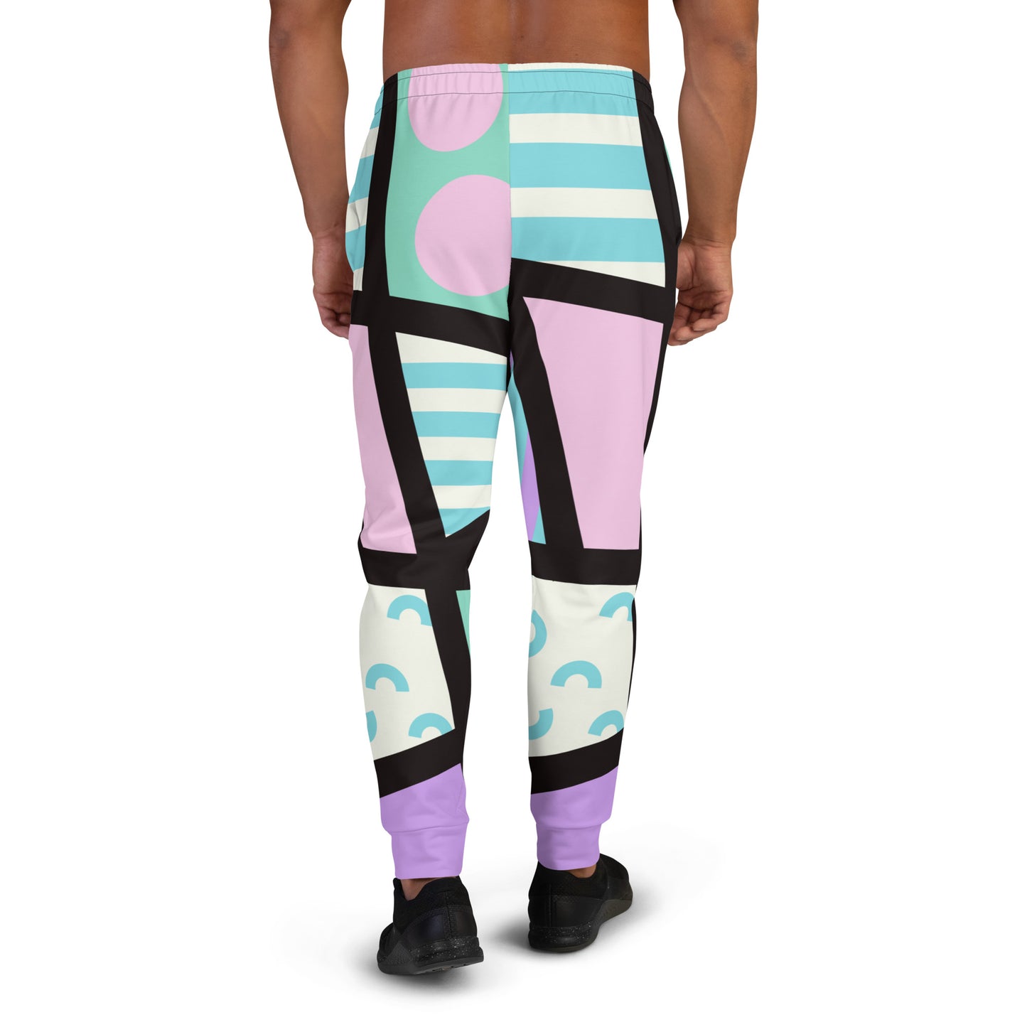 Patterned Men's Joggers | Stylish Streetwear Harajuku 80s Memphis Pastel Goth Geometric Sweatpants for men | Yami Kawaii Streetwear Fashion