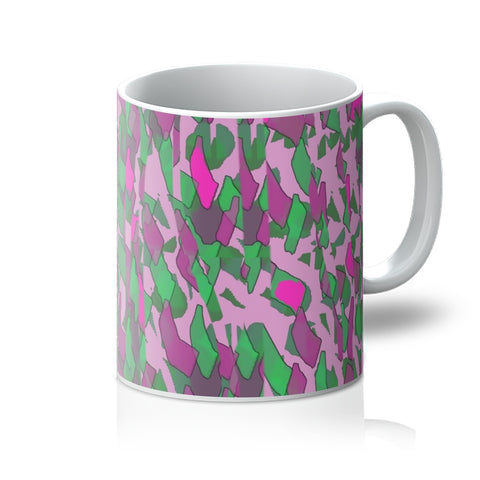 Patterned Abstract Pink Green Coffee Mug