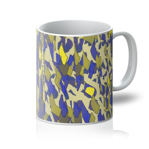 Patterned Abstract Yellow Blue Coffee Mug