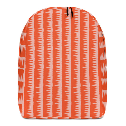 Minimalist Backpack | Pink Red Retro Style | Tiger Teeth