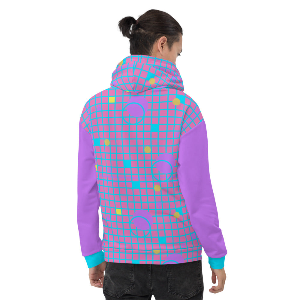 Patterned Unisex Hoodie fashion | 80s Memphis Design Hoodie Pullover Athleisure Top