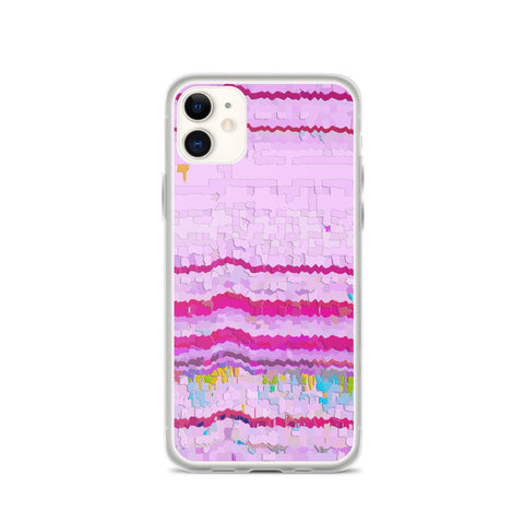 iPhone Case | Retro Pink Abstract Cracked Paint Pattern