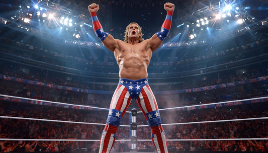 Wrestler in patriotic ring gear