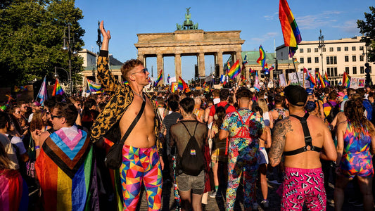 Crowds at Berlin Pride near the Brandenburg Gates