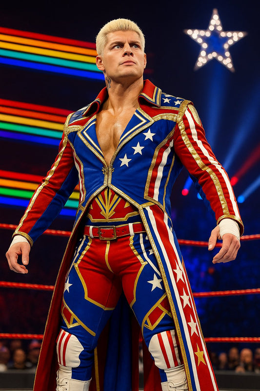Cody Rhodes red, white, blue patriotic wrestling cosplay outfit