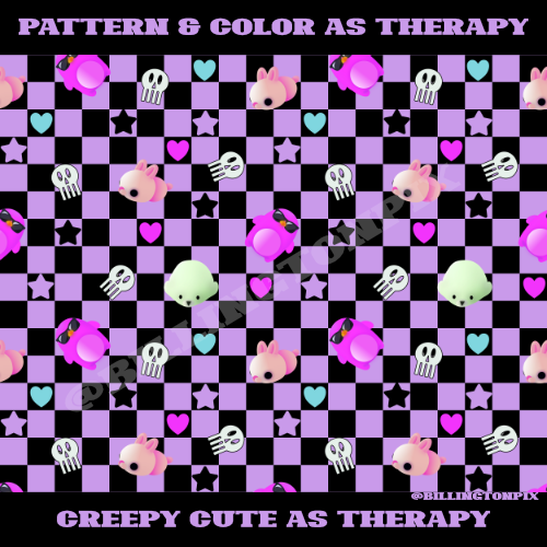 Pattern and color as therapy. Creepy cute as therapy.