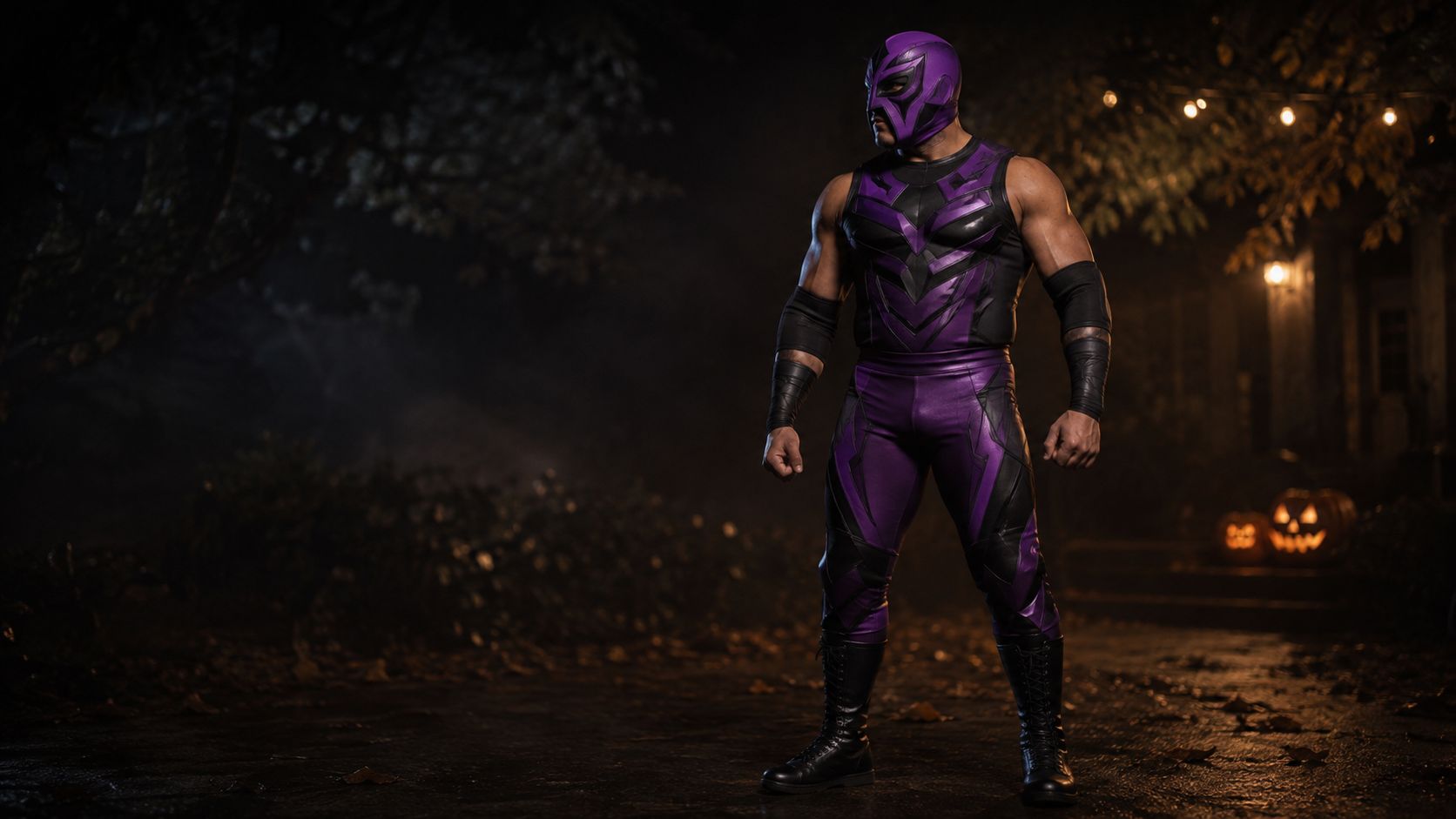 Halloween Luchador villain costume