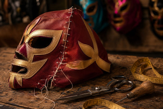 Lucha libre mask in process of manufacture