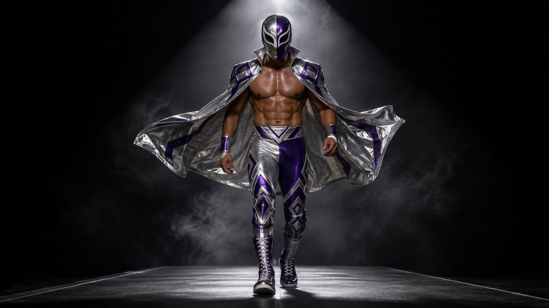 Luchador wearing wrestling costume and mask