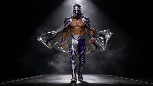 Luchador wearing wrestling costume and mask