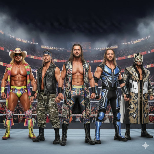 How WWE legend style - from sequin robes to neon tights and masked icons - shaped the way fans dress, cosplay, and train in wrestling inspired gear today.