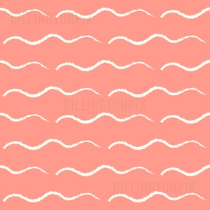 Salmon Pink Retro Seascapes vintage pattern
