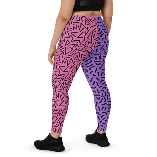 Leggings, Memphis-Stil Lila