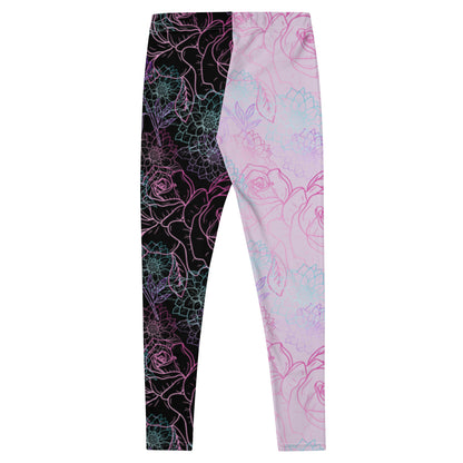 Leggings, Pastell-Gothic-Blumen