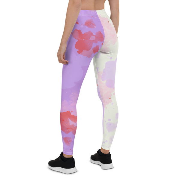 Creepy cute soft pastel leggings with blood stains for cosplay and fancy dress. Yami kawaii style athleisurewear by BillingtonPix