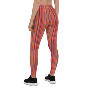 Funky Rainbow Vertical Striped Leggings - XS