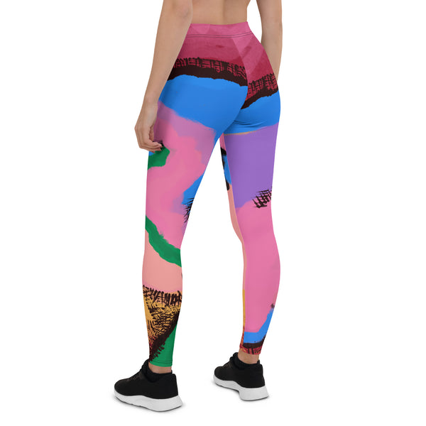 Abstract Art Women&#39;s Leggings, Pastel Goth Tie-Dye Style Graphic Meggings, Wrestling Style Tights, Festival Meggs Outfit, Clubbing Rave Gear