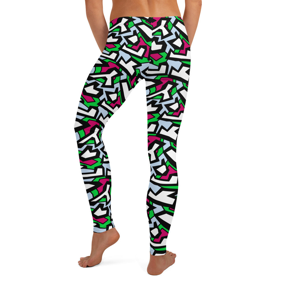 Slash block dot Meggings, popular Art Leggings, Crazy Leggings , Festival Pants, Colourful leggings, Patterned Leggings