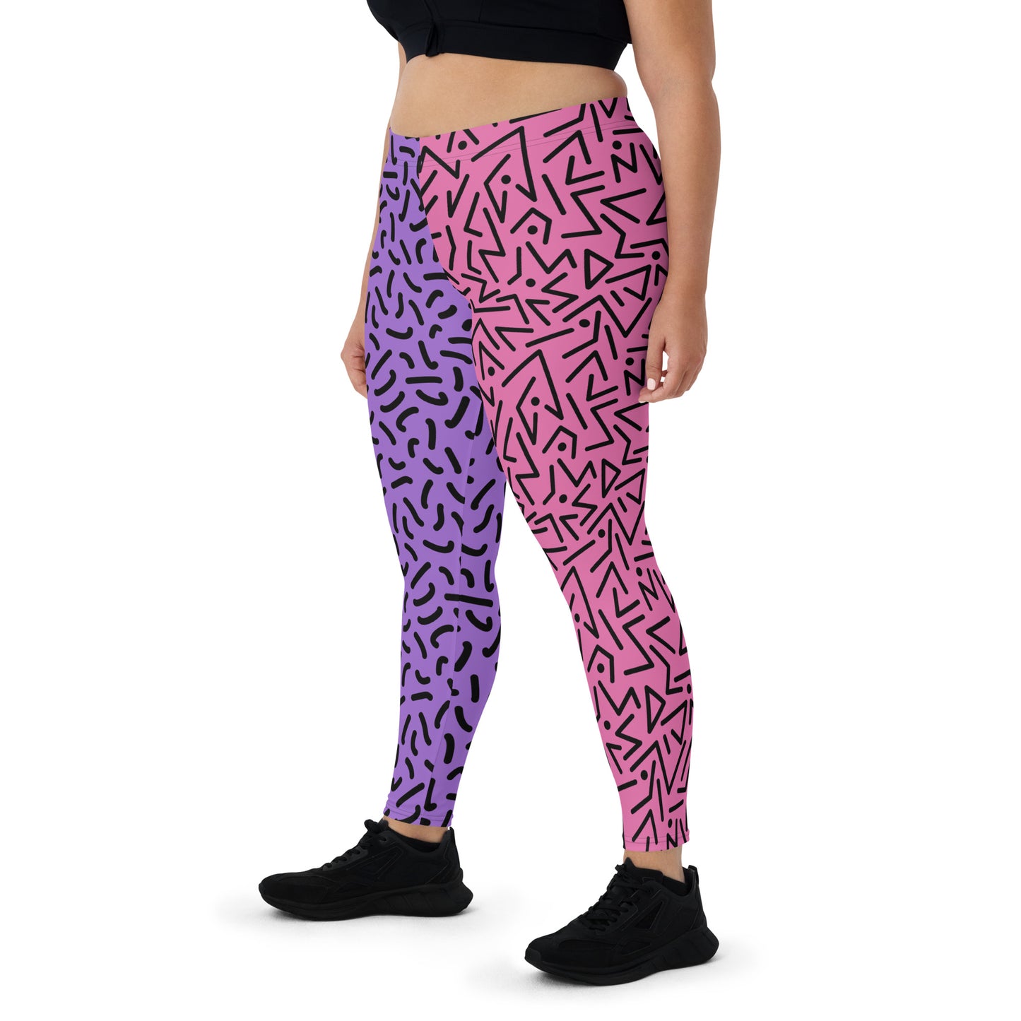 Leggings estilo Memphis morado