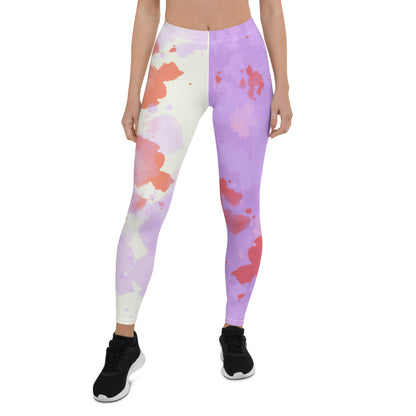 Creepy cute soft pastel leggings with blood stains for cosplay and fancy dress. Yami kawaii style athleisurewear by BillingtonPix