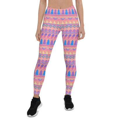 Leggings, Weihnachts-Fairisle-Rosa