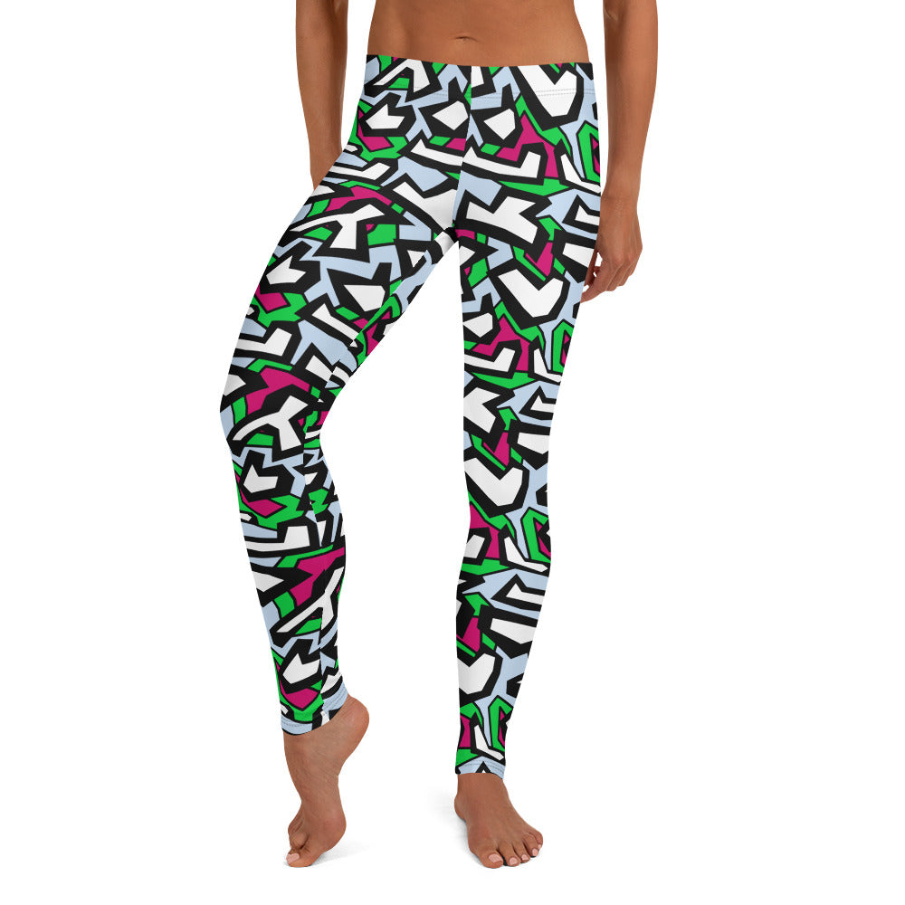 Nike Pro Leggings Women's XS Neon Green Abstract Ankle Stretch