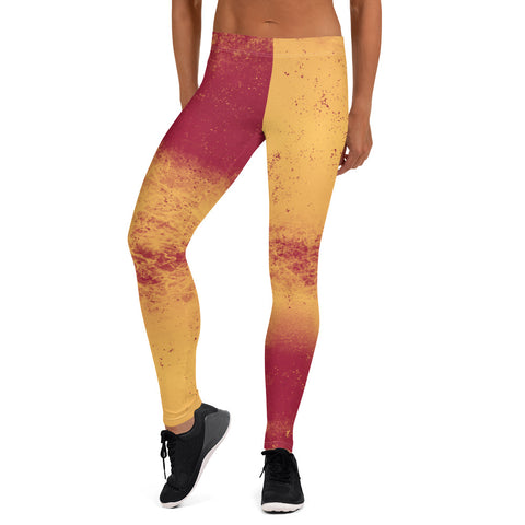 Moroccan Plaid Blue Yellow Leggings and Yoga Pants for Women Gym