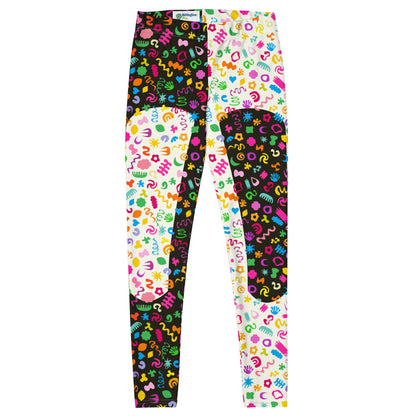 Leggings, Regenbogen-Clowncore