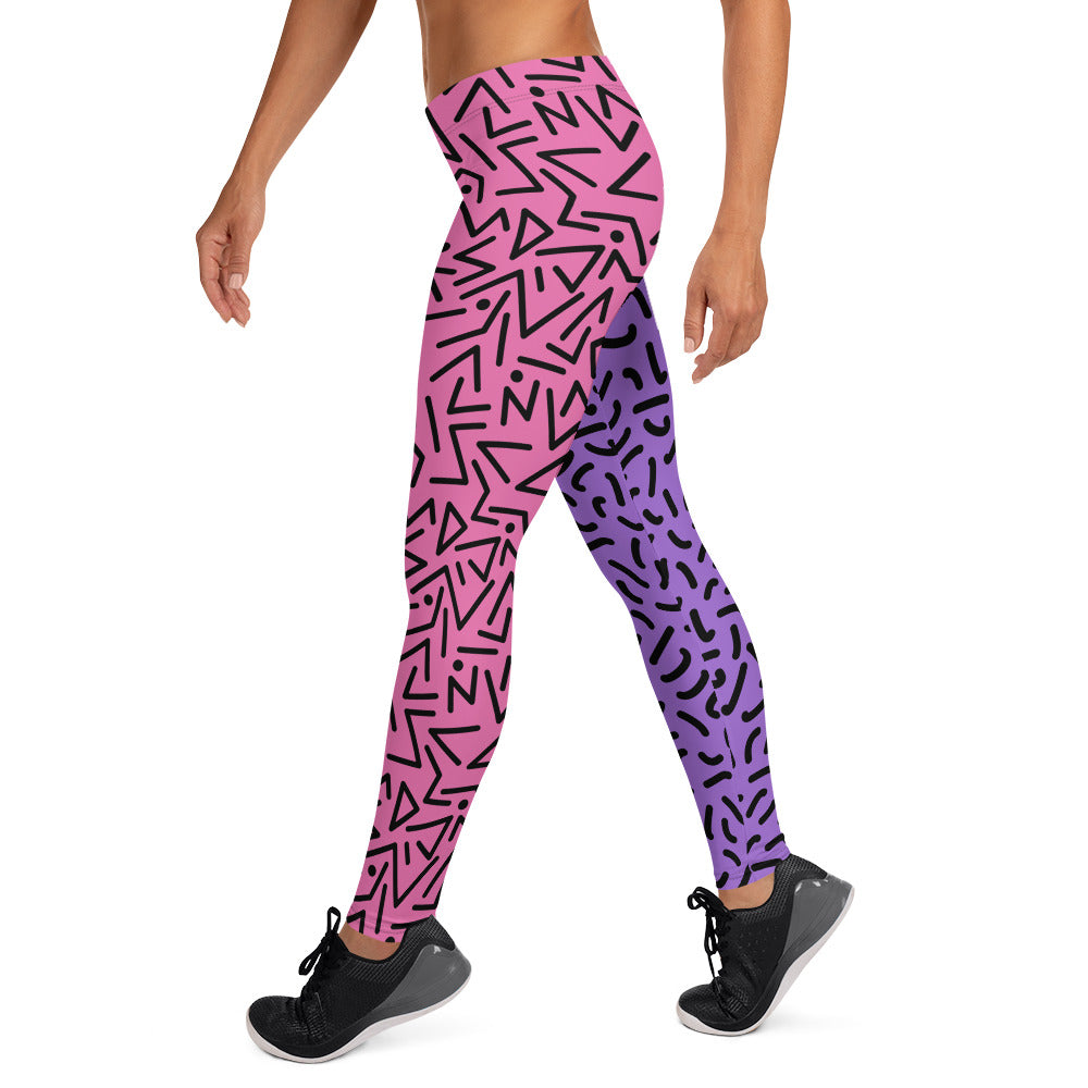 Leggings estilo Memphis morado