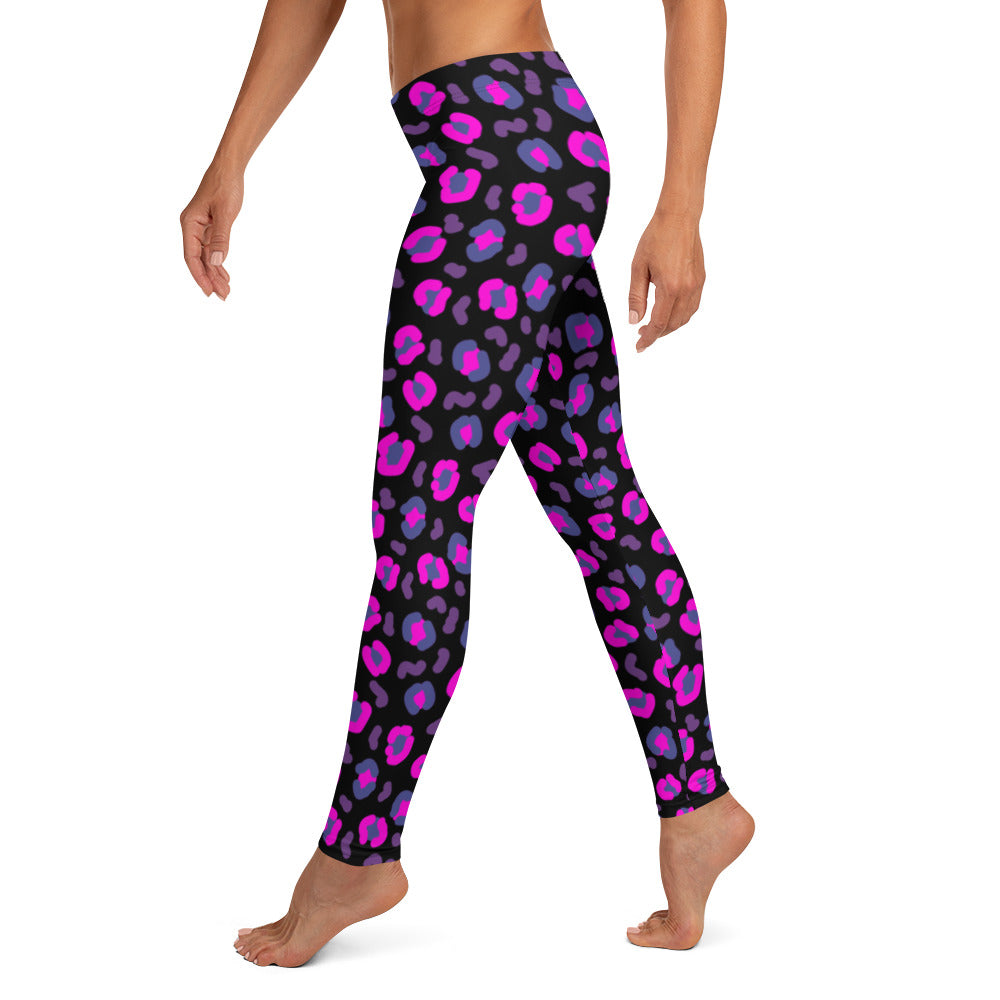 Leggings, piel de leopardo morado