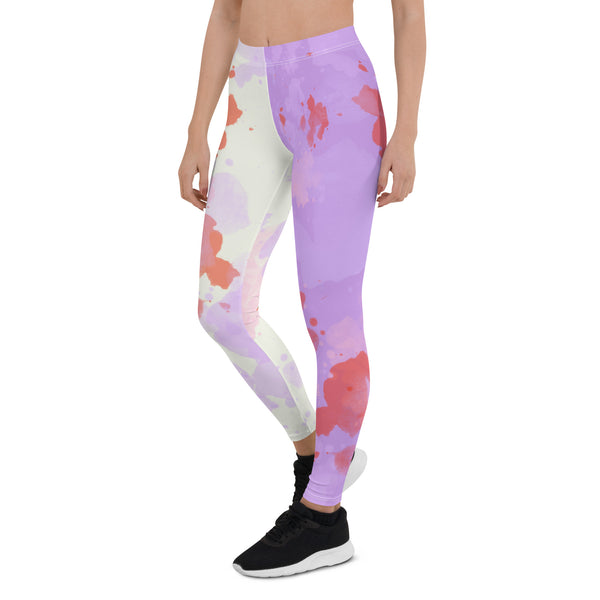 Creepy cute soft pastel leggings with blood stains for cosplay and fancy dress. Yami kawaii style athleisurewear by BillingtonPix