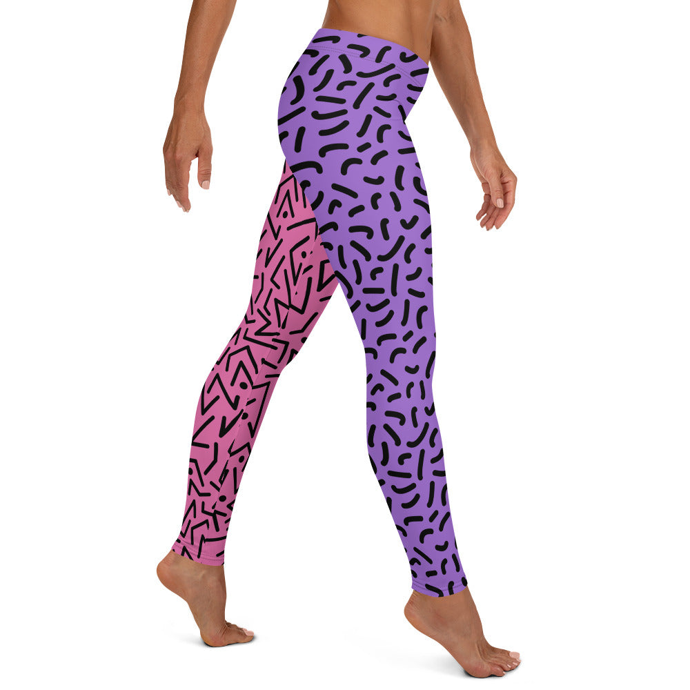 Leggings, Memphis-Stil Lila