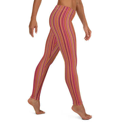 Leggings, Funky Striped Orange