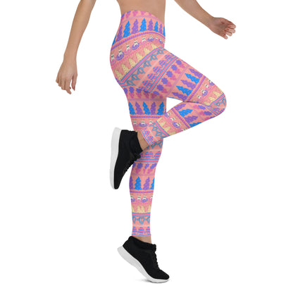 Leggings navideños Fairisle Pink