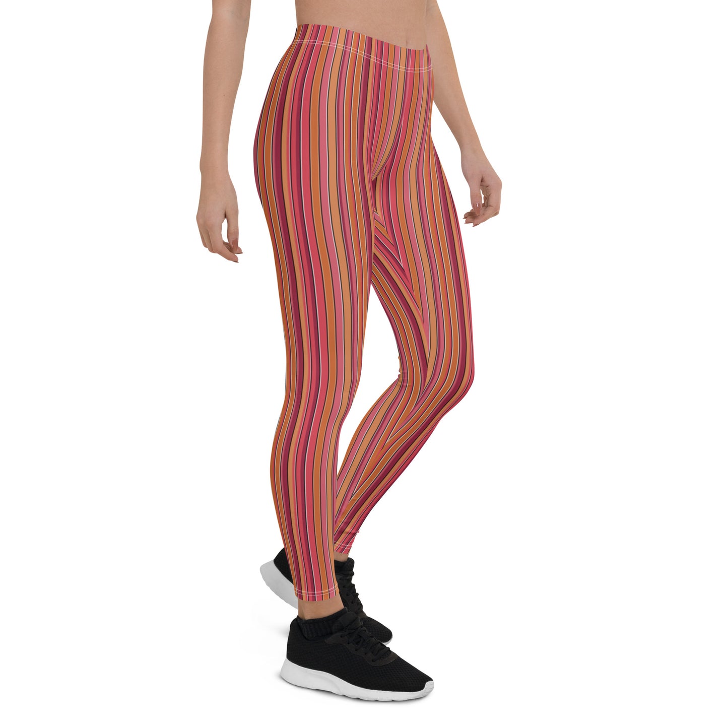 Leggings, Funky Striped Orange