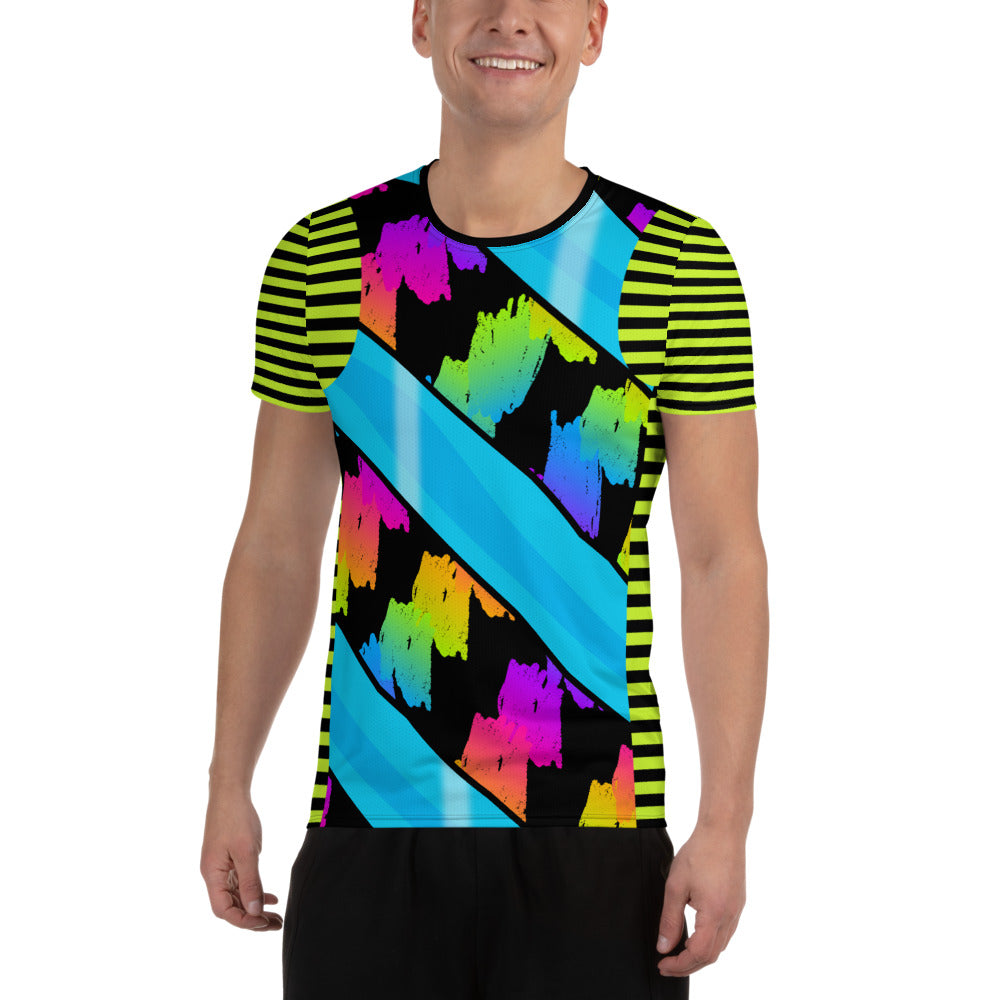 Sportliches T-Shirt für Herren, Rainbowcore Cosplay