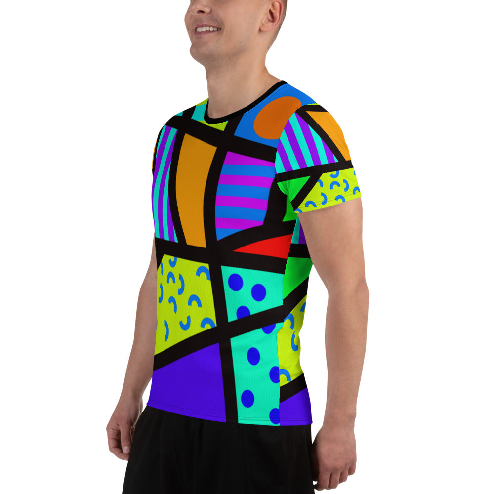 Camiseta deportiva para hombre, arcoíris de Memphis Harajuku