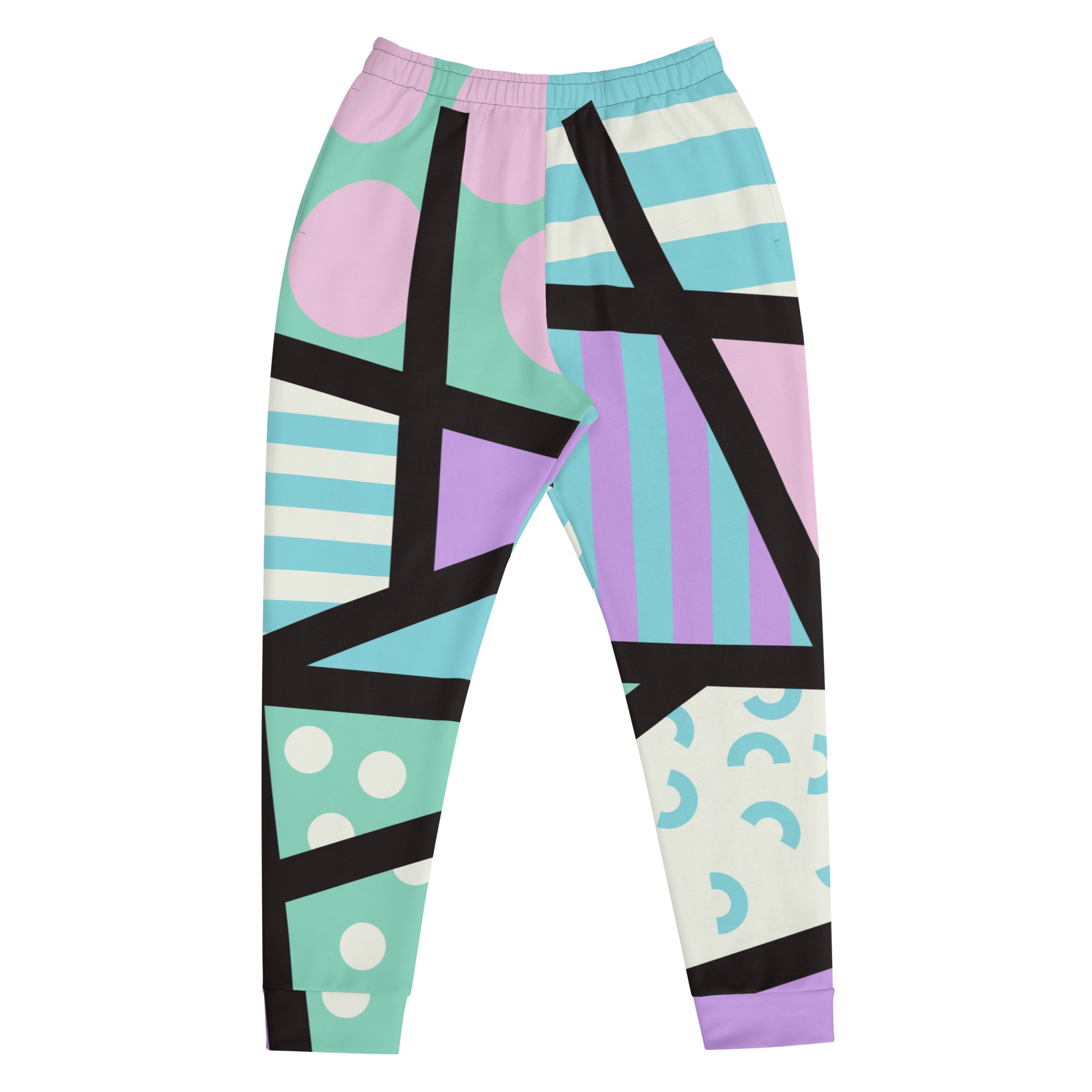 Patterned Men&#39;s Joggers | Stylish Streetwear Harajuku 80s Memphis Pastel Goth Geometric Sweatpants for men | Yami Kawaii Streetwear Fashion