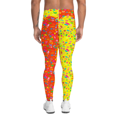 Leggings para hombre, color amarillo clowncore