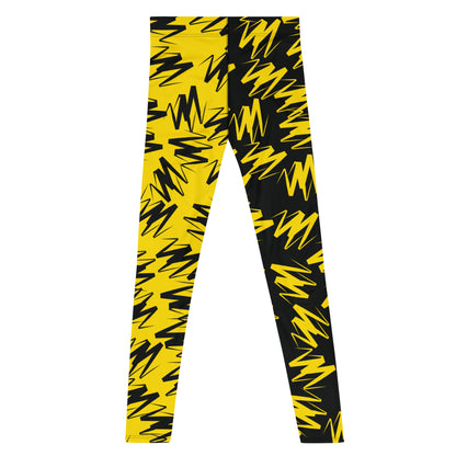 Leggings para hombre, bloques de color en zigzag