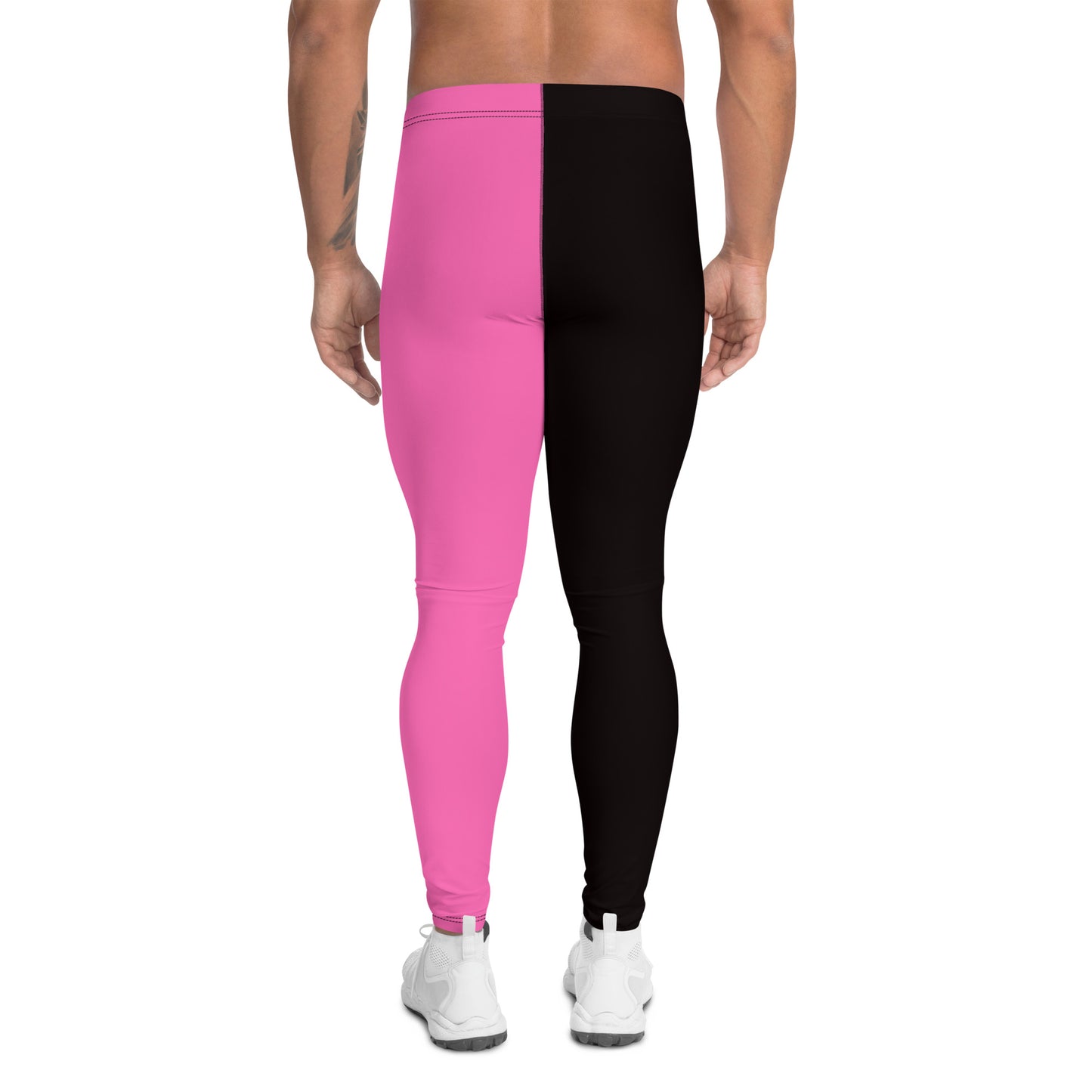 Mens Leggings Stars in pink and black, Pro Wrestling Tights, BJJ no-gi spats, Funky Fashion Leggings, Yoga Pants, Gym Outfit, Rave Gear, Dancewear, Running Tights, Wrestling tights, yoga gym pilates outfit. Pink, yellow, black, white, purple, green, orange.