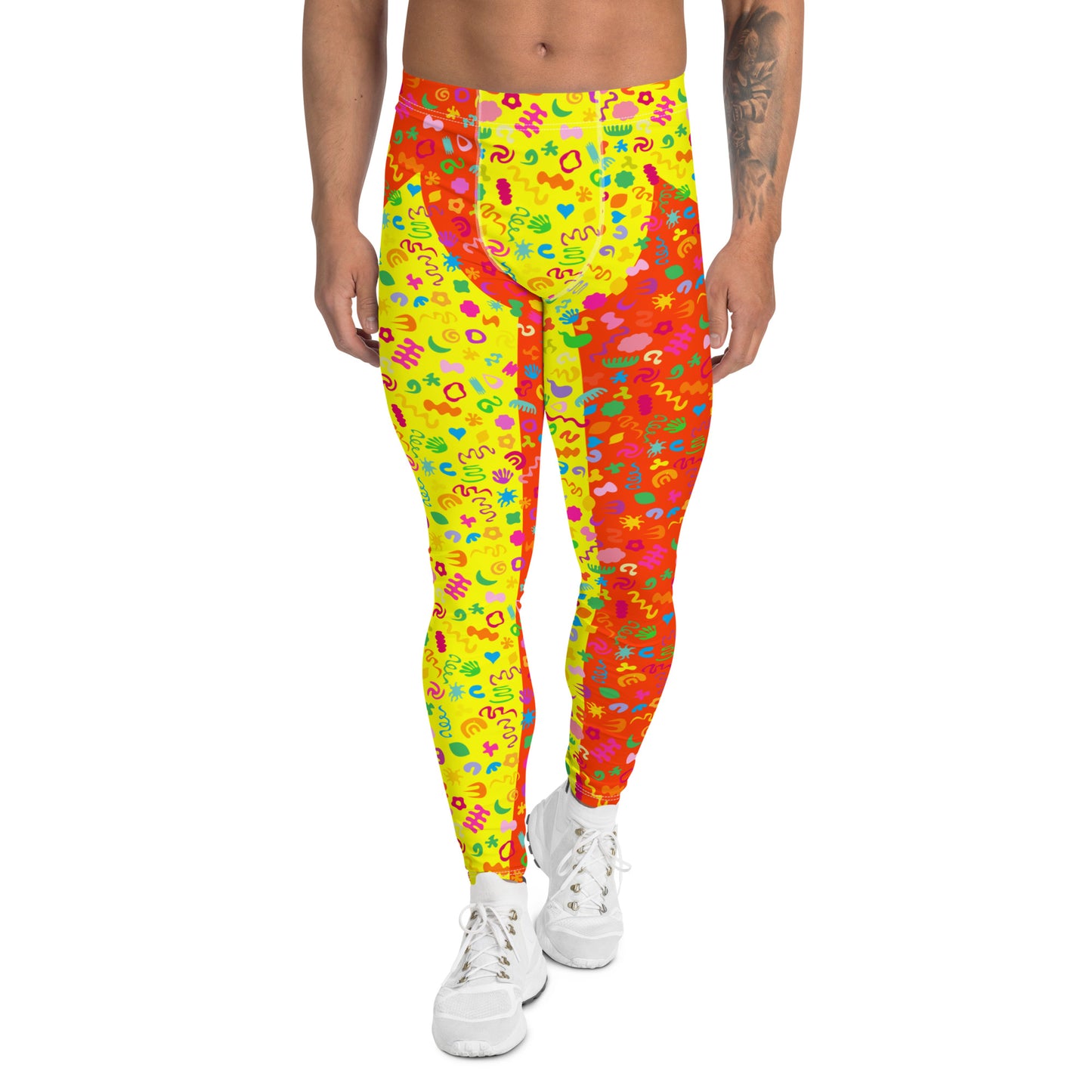 Leggings para hombre, color amarillo clowncore