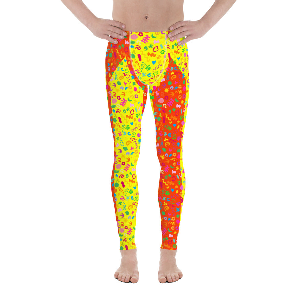 Mens Leggings, Clowncore Yellow