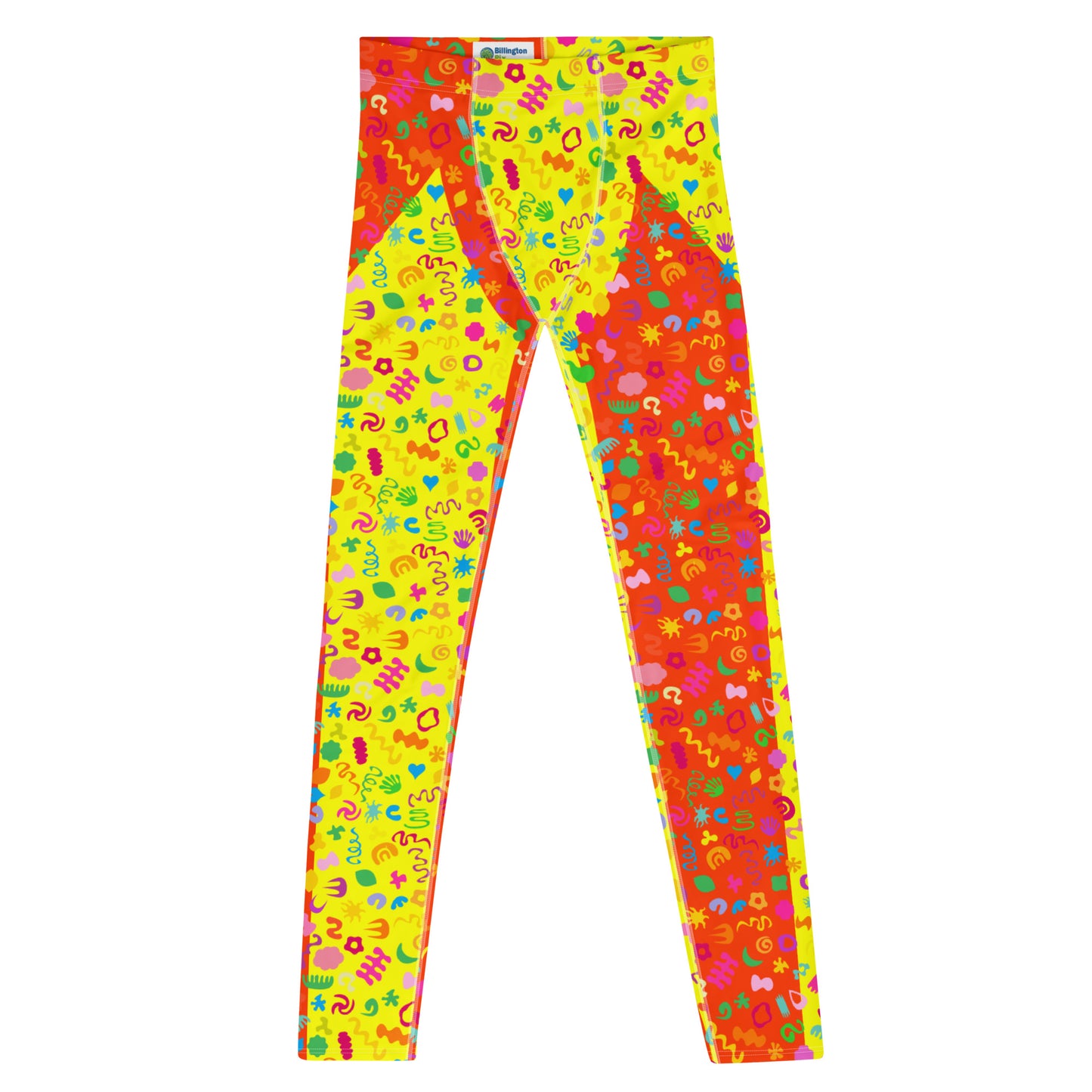 Leggings para hombre, color amarillo clowncore