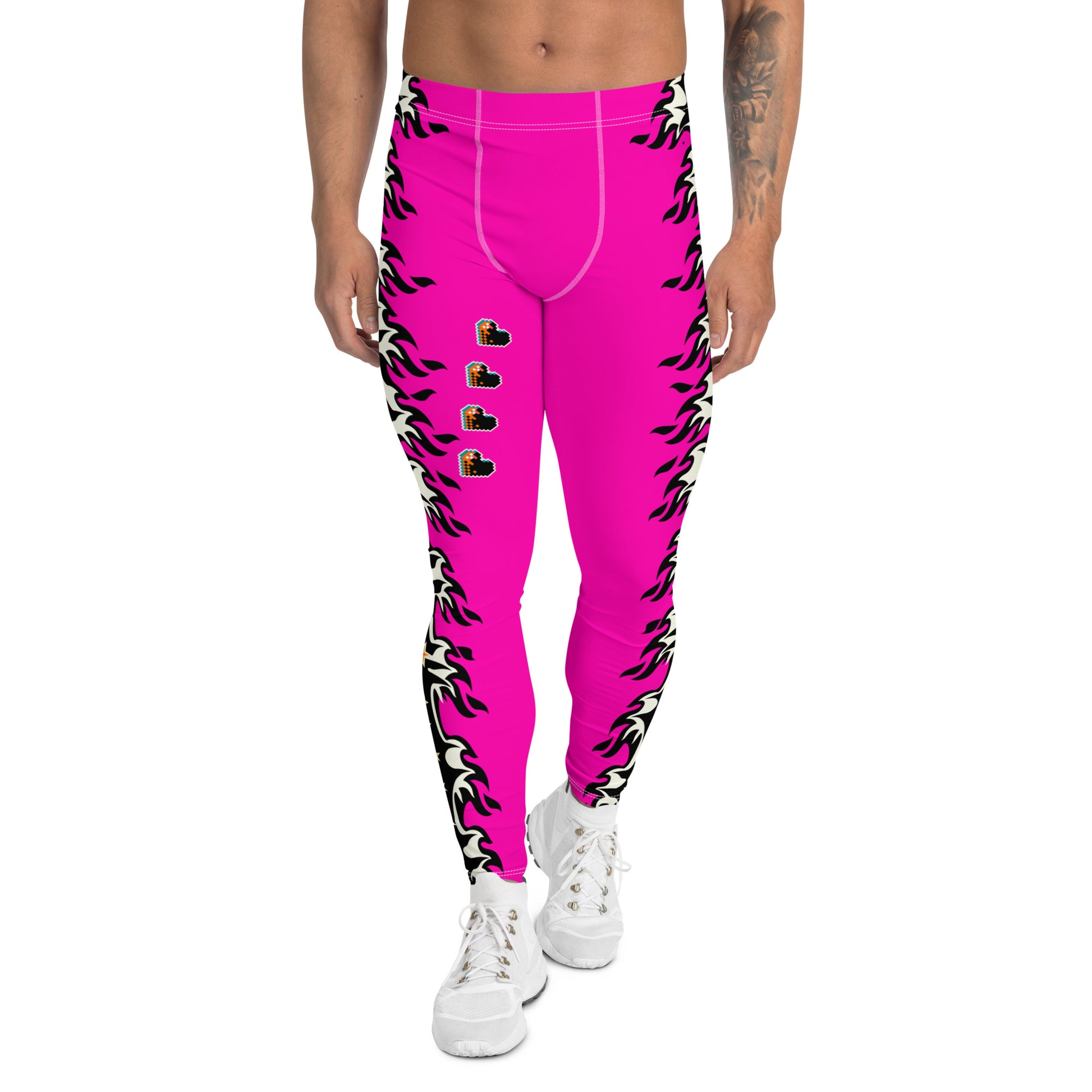 Leggings para hombre, color rosa fuego XS Pink