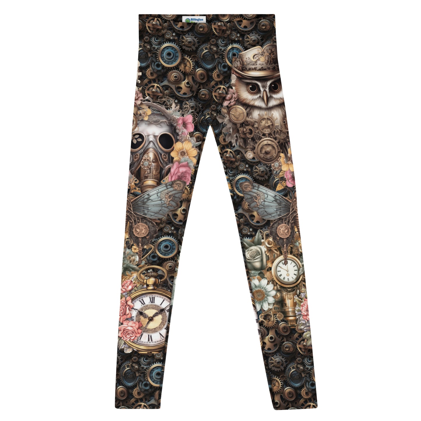 Mens Leggings Steampunk Horology Pants, Fashion Meggings, BJJ Grappling Spats, Pro Wrestling Tights, Rave Gear, Clubbing Outfit, Running tights for watch geeks and perpetual calendar fans. Jules Verne vibes. Clockwork all-over pattern guys leggings.