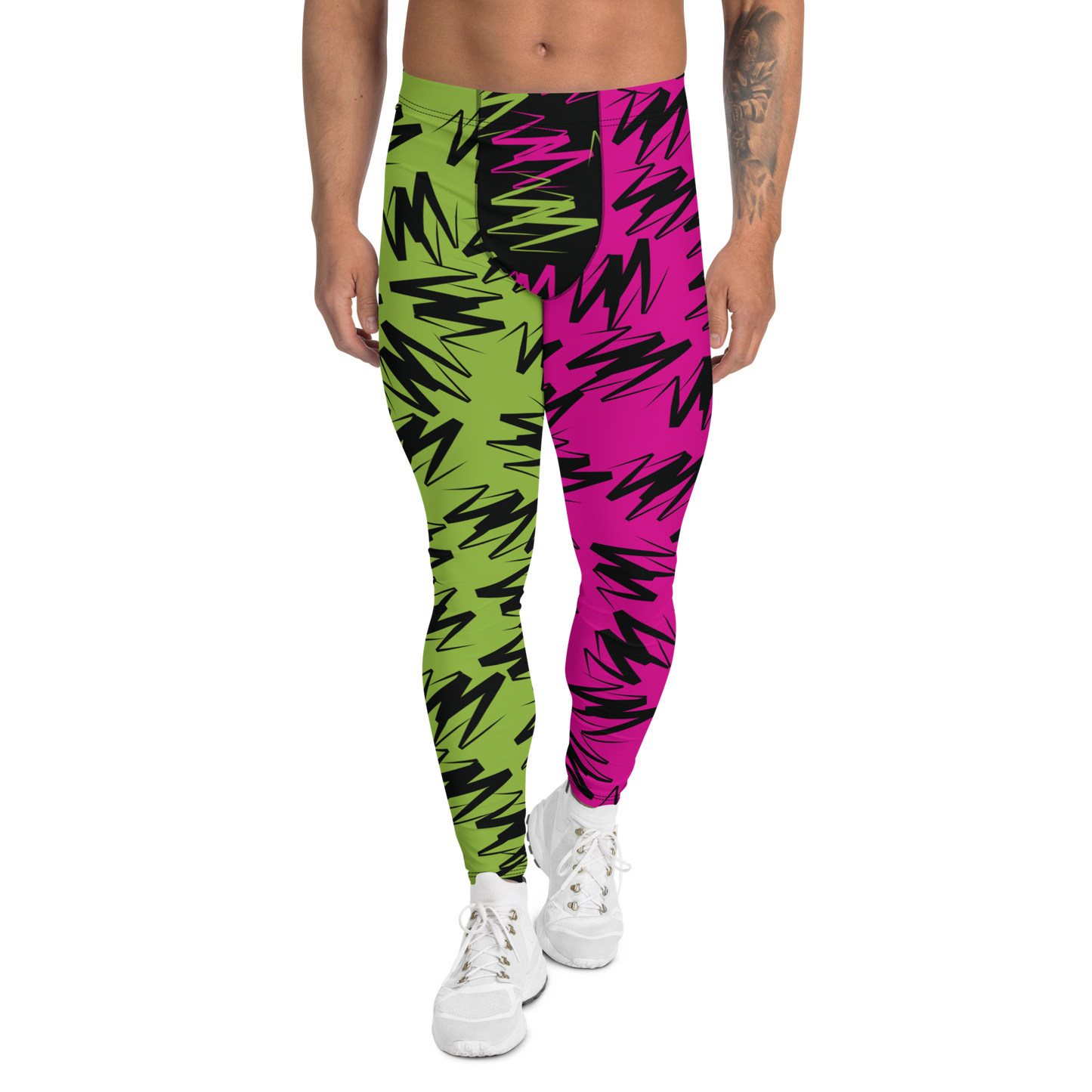 Mens Leggings, Zigzags Color Block