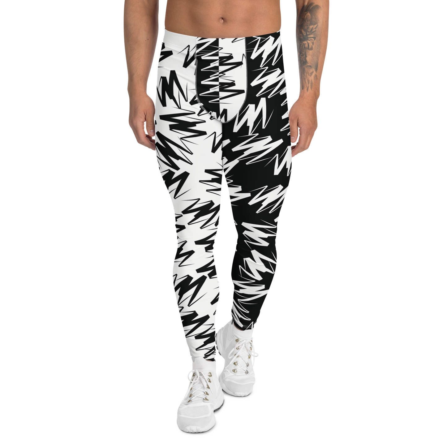 Mens Leggings, Zigzags Color Block