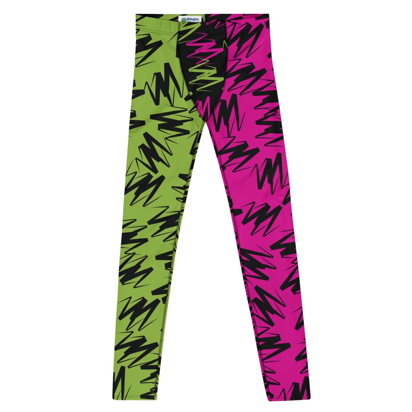 Leggings para hombre, color rosa con bloques de color en zigzag